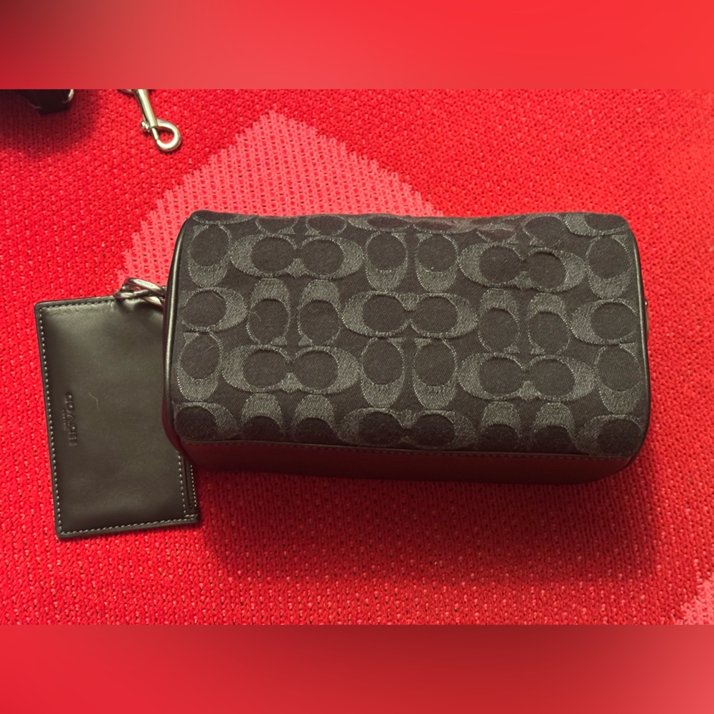 Coach black denim purse